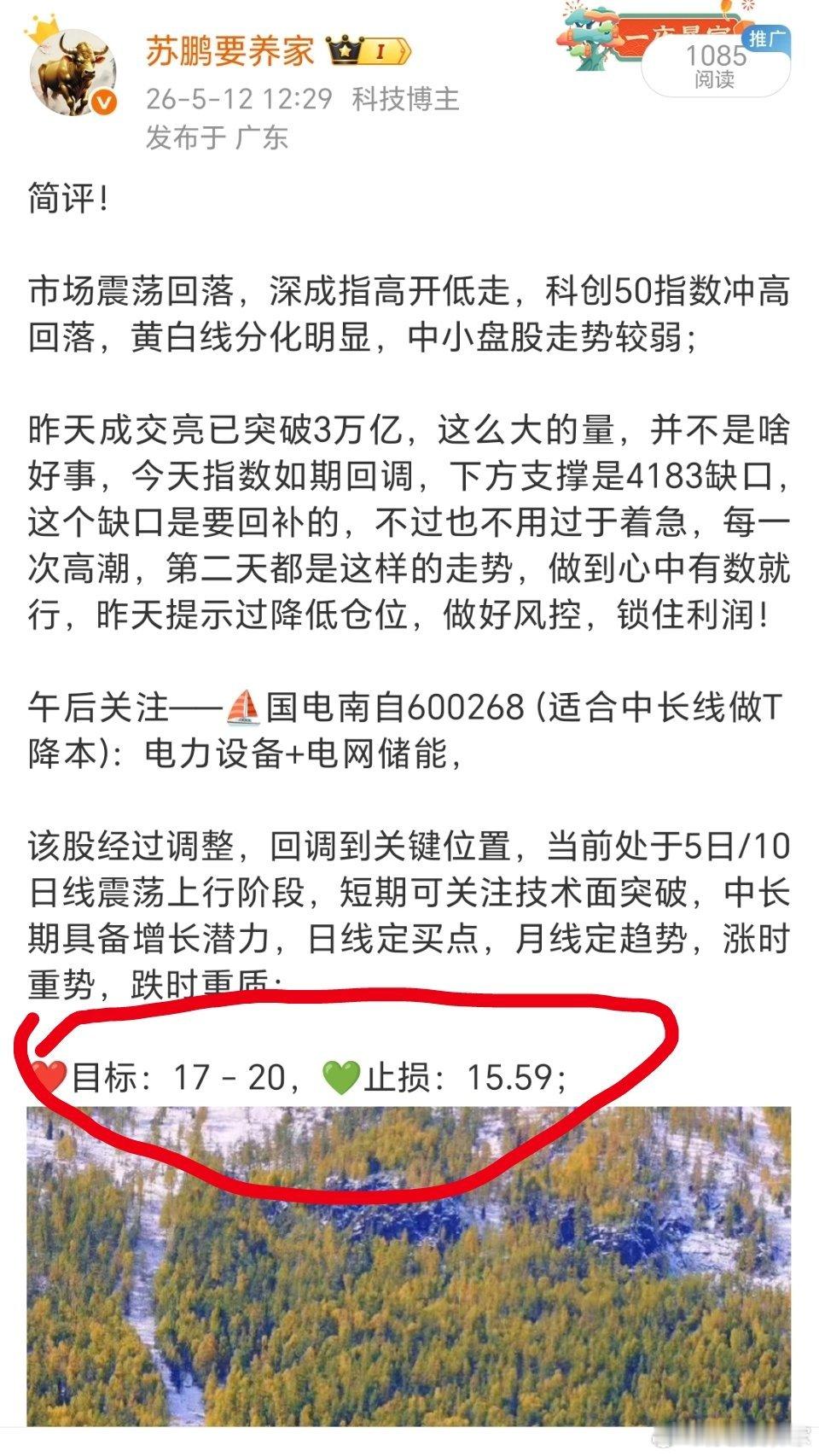 国电南自600268📈T+1涨幅7.19%，在车上的朋友，第一目标位已到，“1