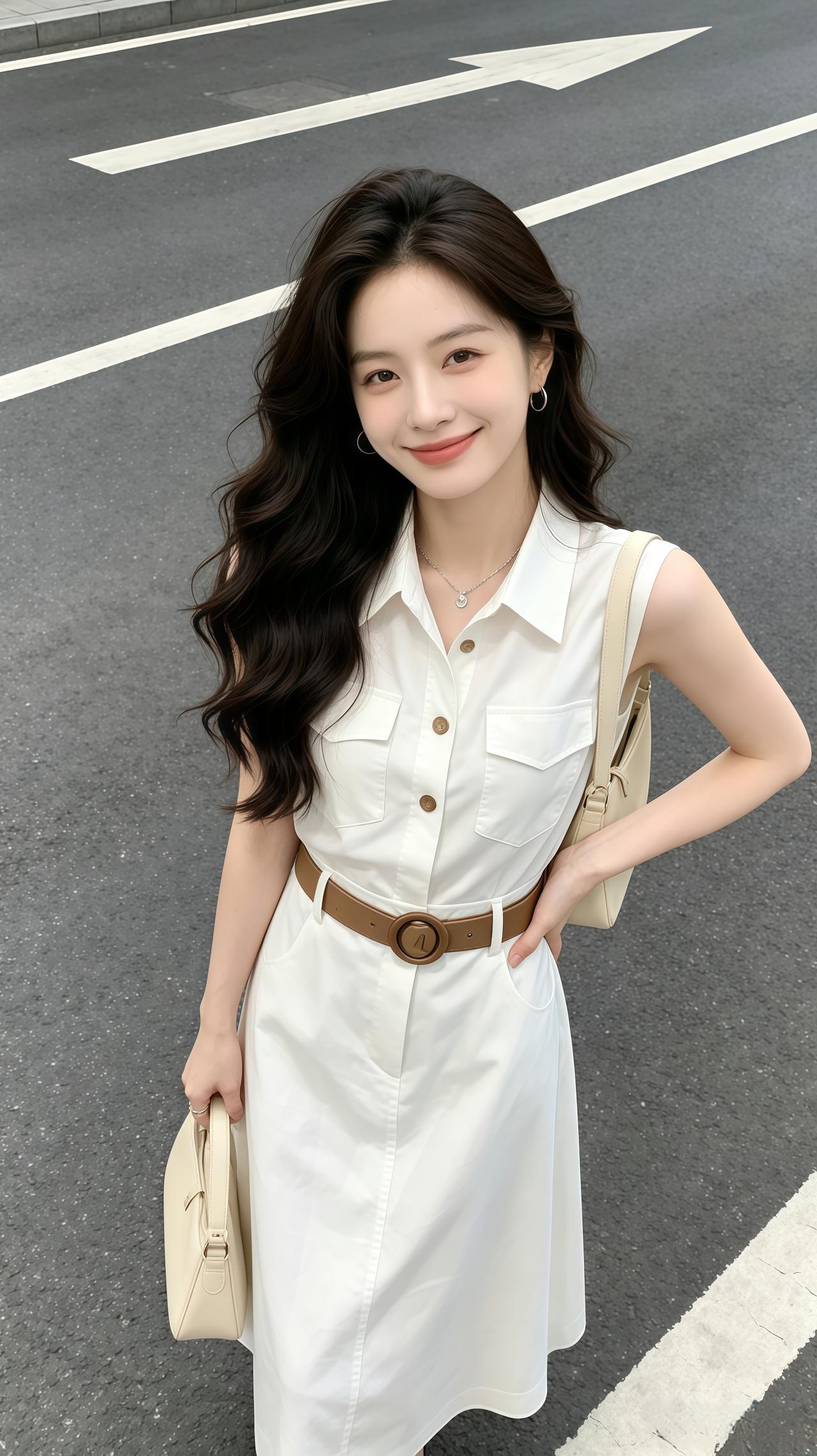 夏日穿搭白色连衣裙 韩系穿搭连衣裙夏季穿搭穿搭