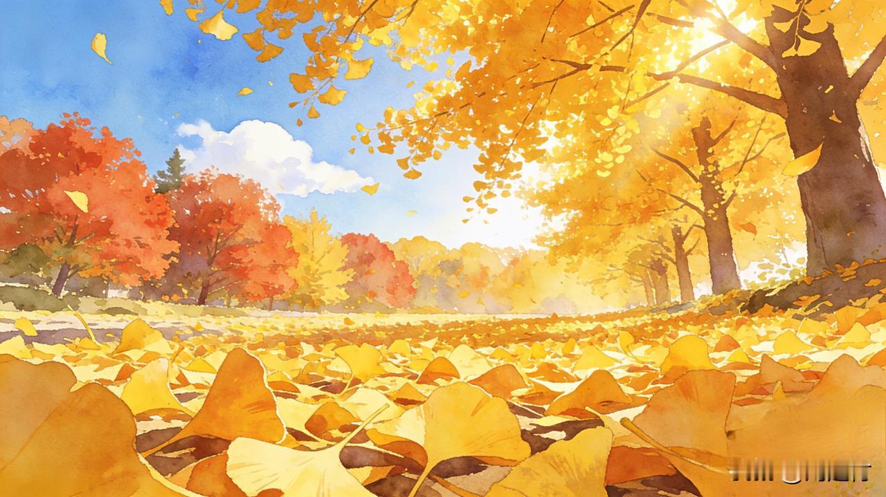 风褪去了夏的燥热，枝头悄悄晕开浅黄，连阳光都变得温柔慵懒。一片落叶、一缕微凉、一