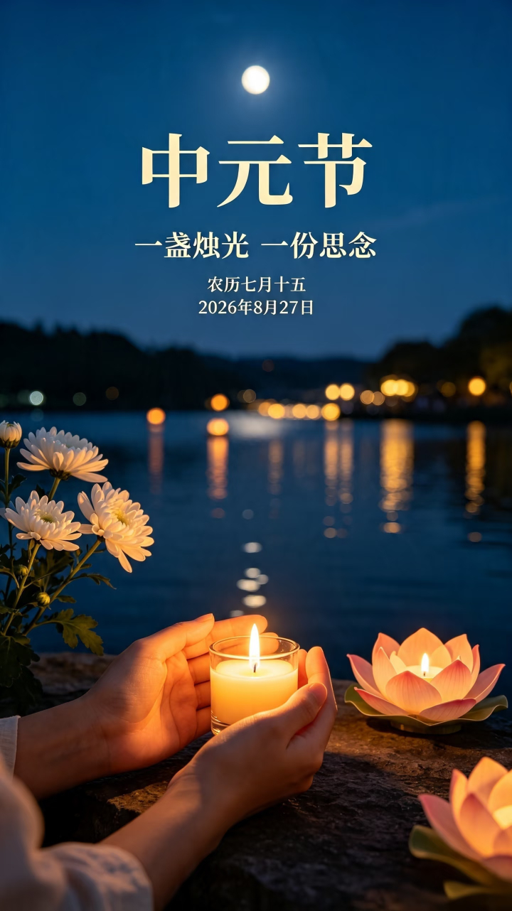 中元节 农历七月十五中元节🕯️ 燃一炷清香！点一盏心灯！寄一缕绵长思念❤️  