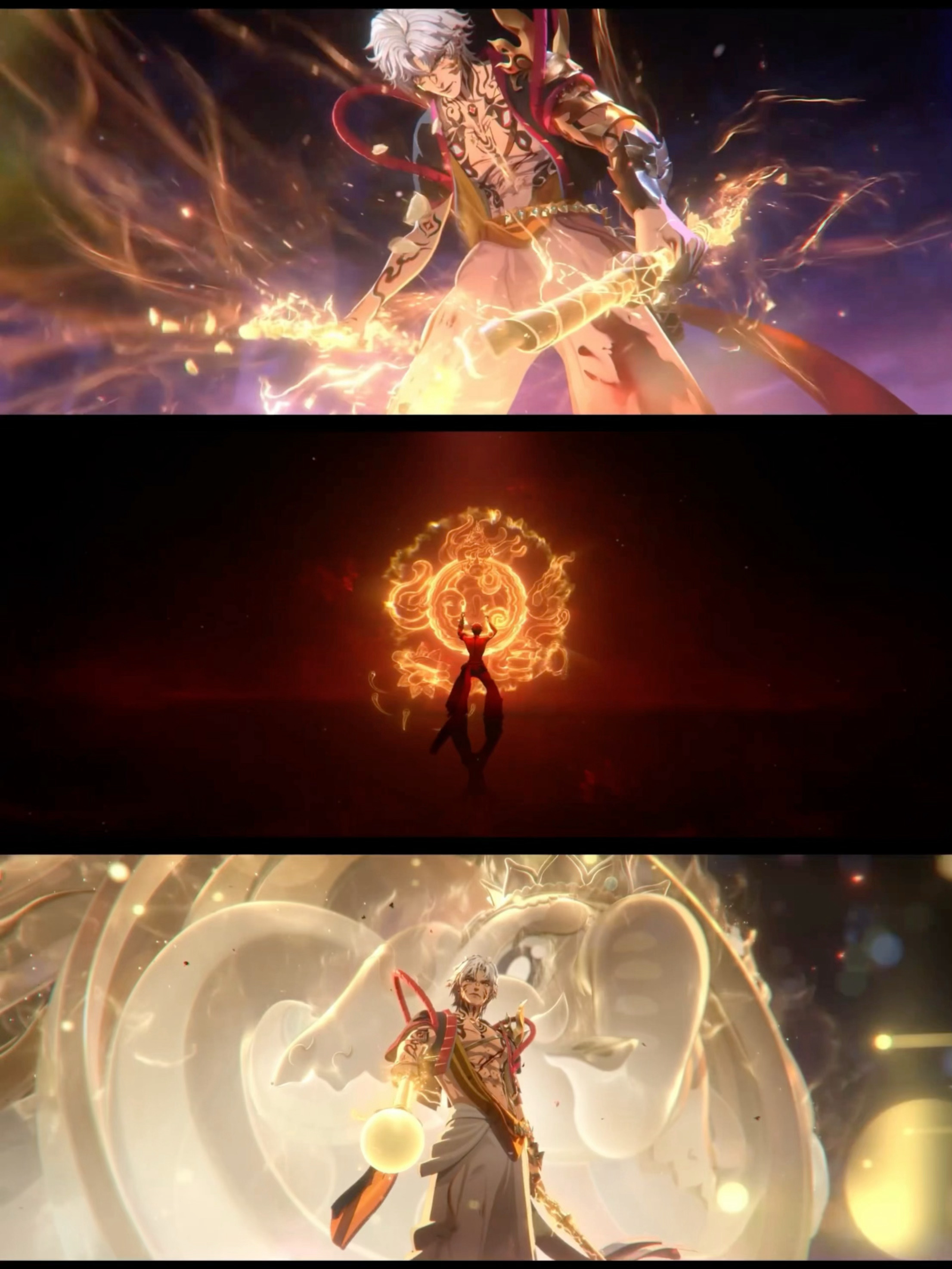 阴阳师手游 毗沙门天CG「金砂福威」cut“心念为锤，天地为鼓。”“我即为锤鼓，