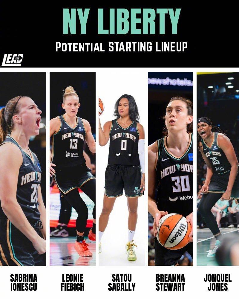 引进两名全明星球员，卫冕冠军纽约自由人队下赛季的阵容强的离谱PG：萨布丽娜·约内