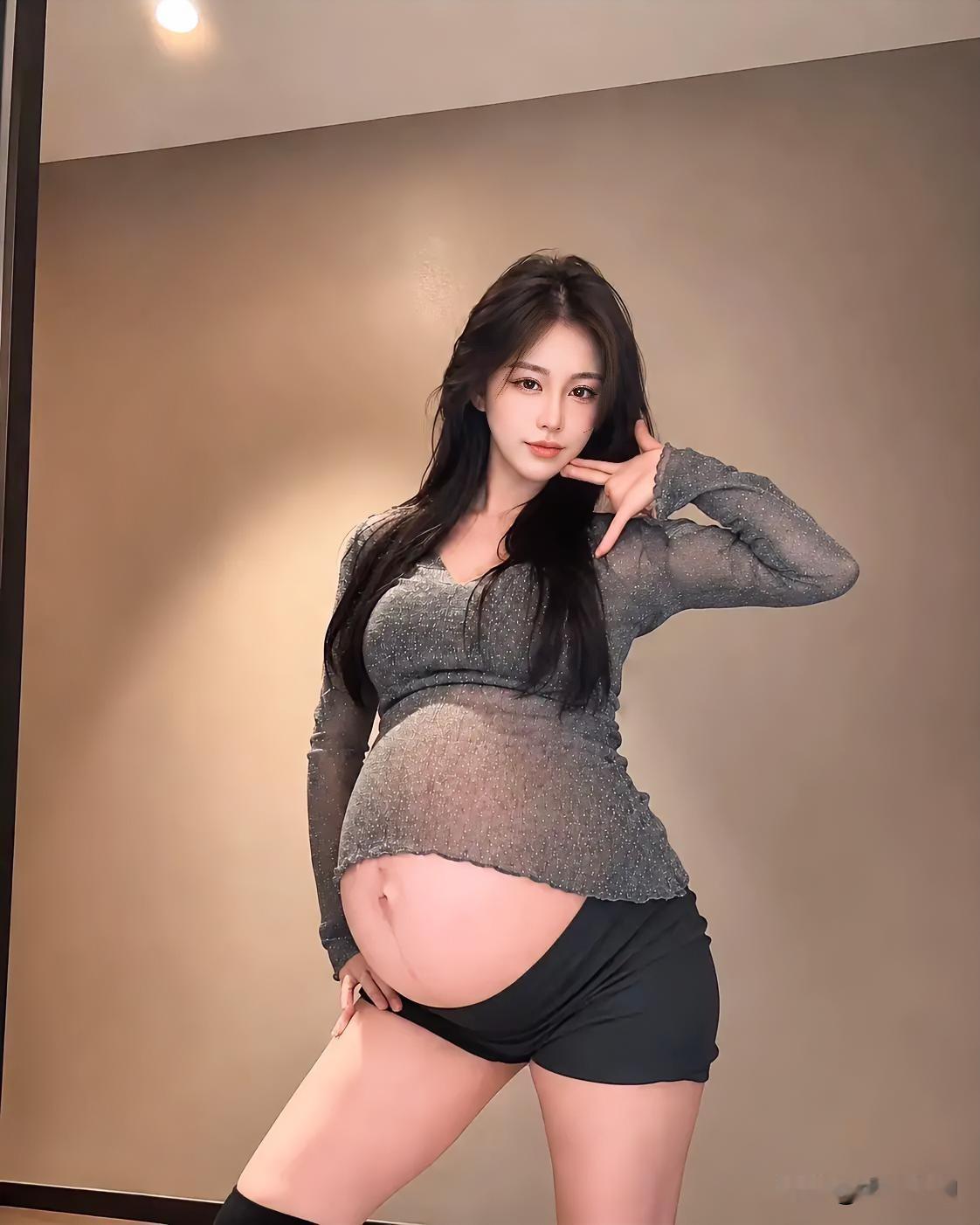 孕味满满，温柔可人，期待小宝贝的到来！🤰💕