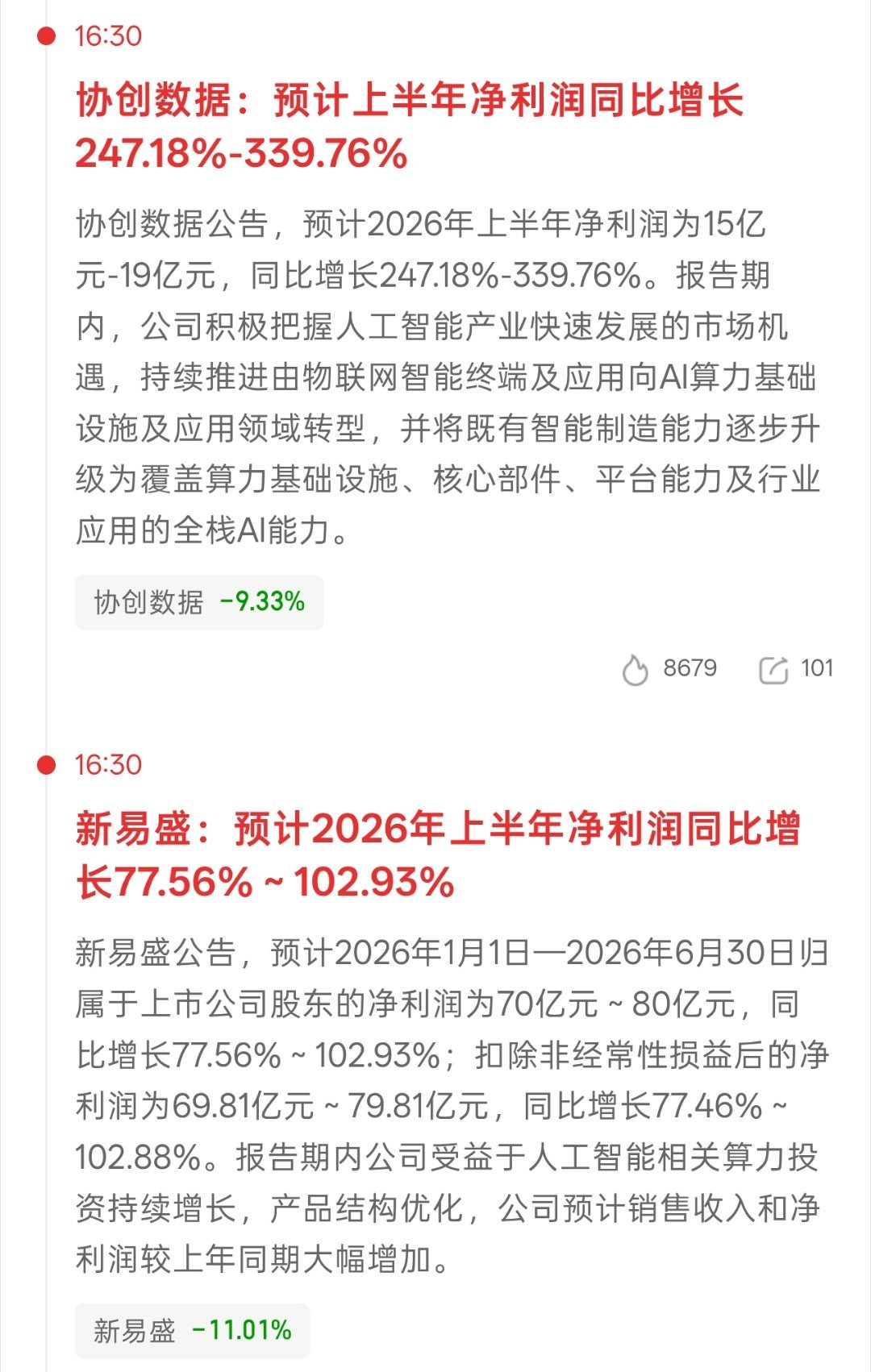 韩国股民迎来大变脸夏天终于 易中天另外一家也出业绩了新易盛业绩出来了环比增长 业