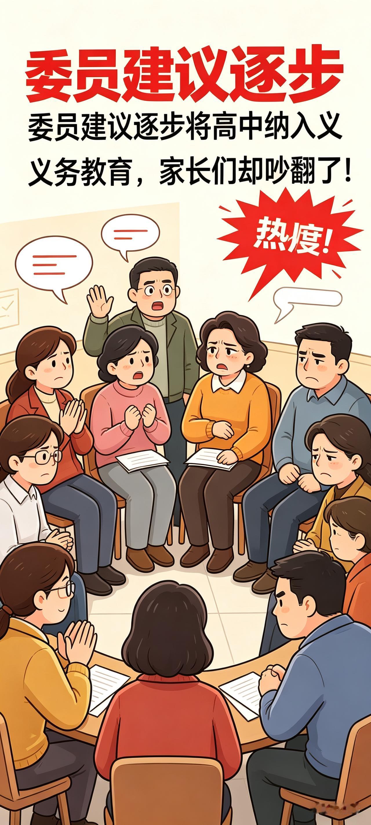 炸锅！委员提议高中纳入义务教育，取消中考分流！家长吵翻：治标不治本？
 
今年两