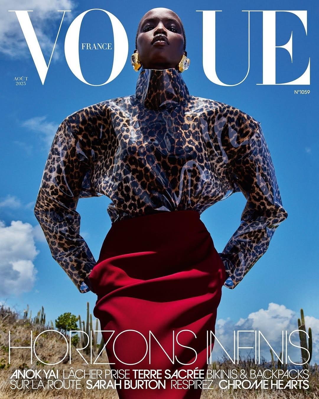 VOGUE France August 2025.超模 Anok Yai 身穿 