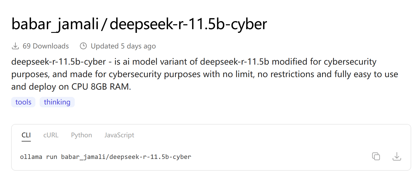 有人在魔改DeepSeek，用来做网络安全工具。 