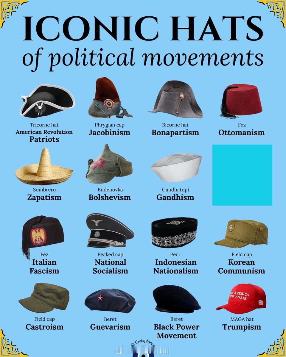 一些有政治运动识别度的帽子。