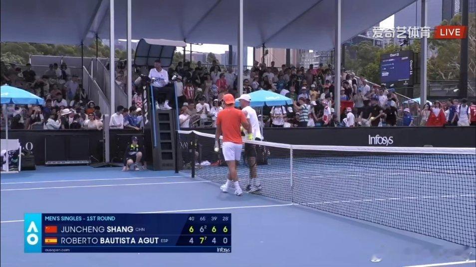 第四盘6/0，厉害👍🏻。恭喜小商澳网2026 迎来开门红。商竣程迎澳网开门红