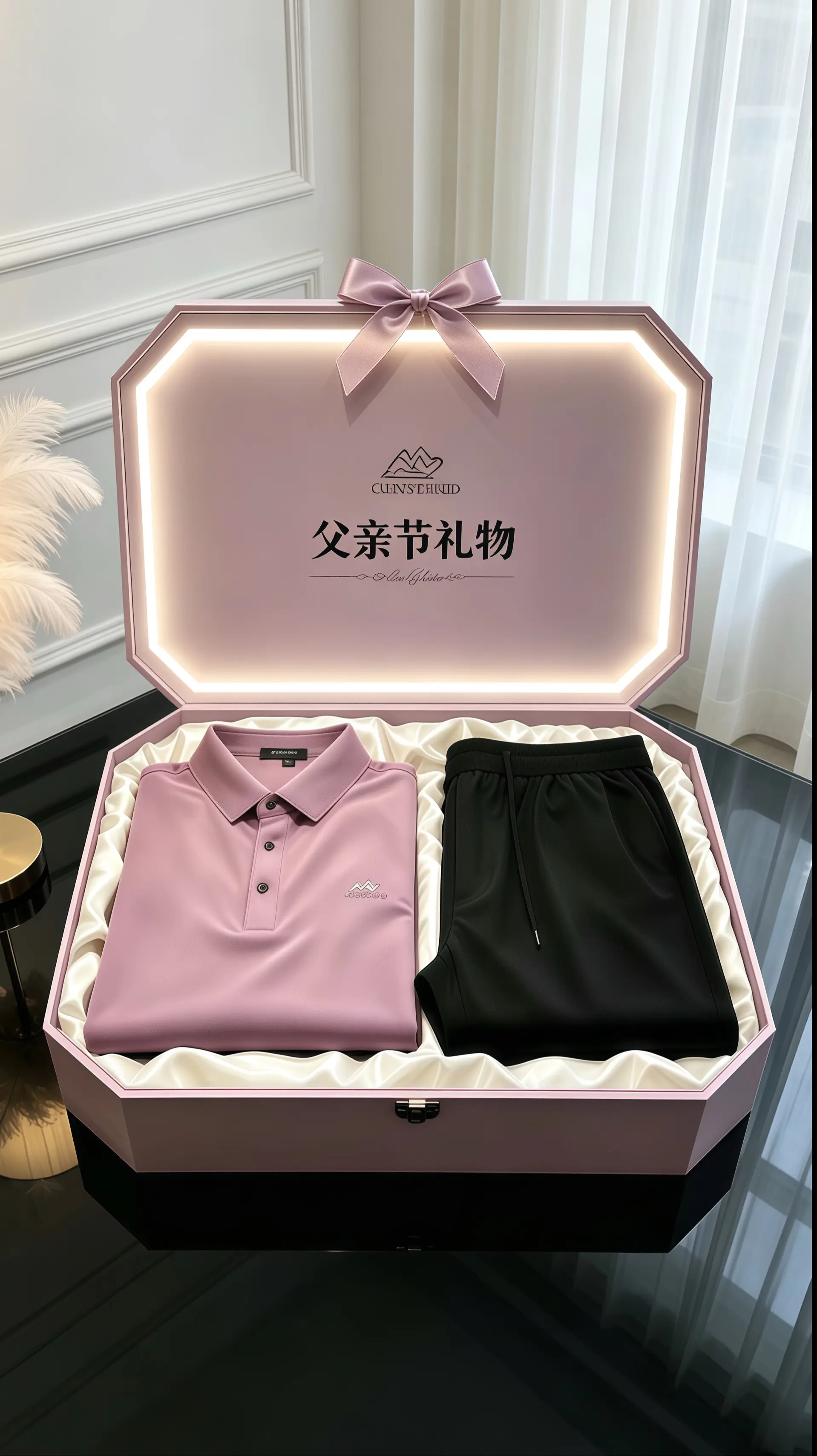 父亲节父亲节礼物桑蚕丝套装 冰丝套装 冰丝套装男