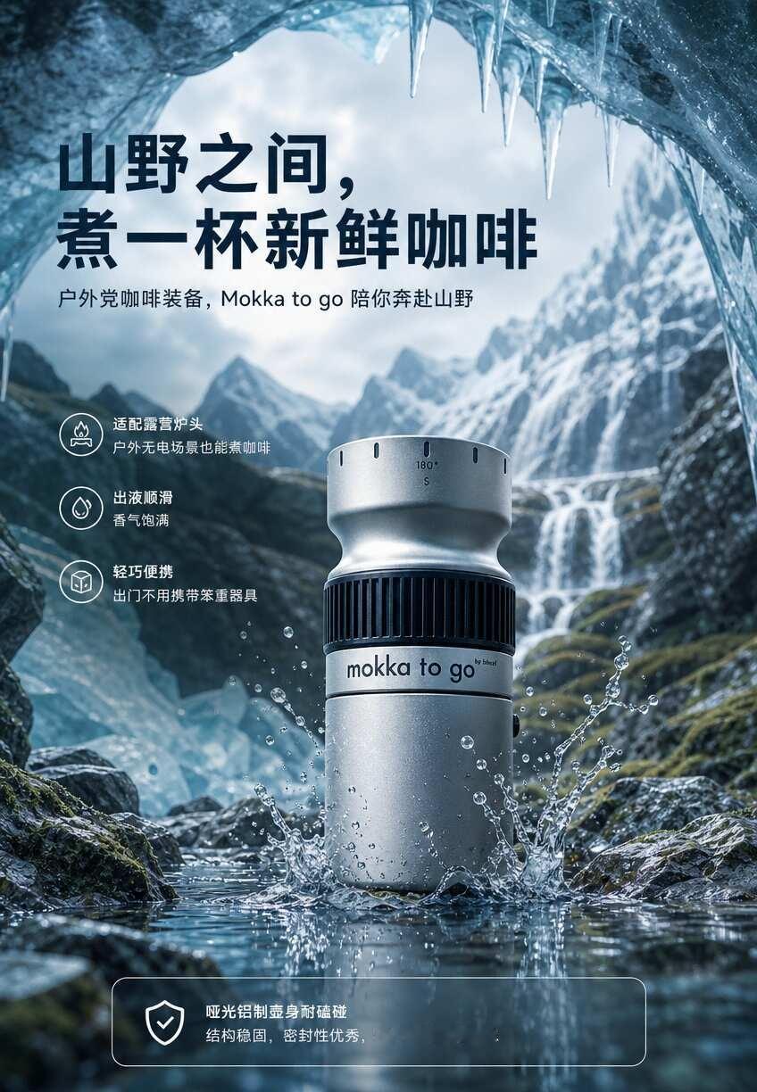 户外露营，摩卡壶咖啡，山野之间煮一杯新鲜
户外旅行不想喝速溶咖啡怎么办，mokk