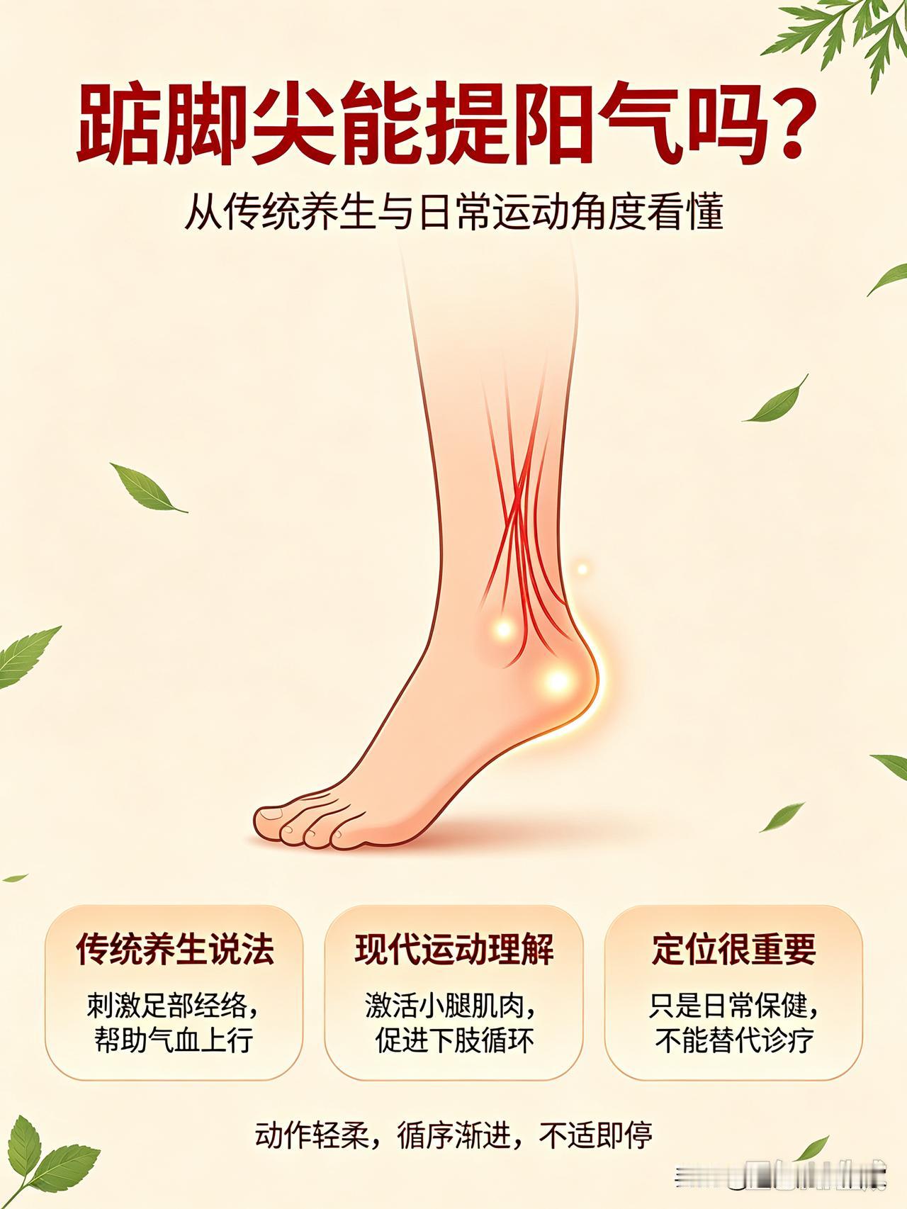 踮脚尖真的能“提阳气”？男女练习好处各有侧重，简单小动作科普！
 
踮脚尖是流传