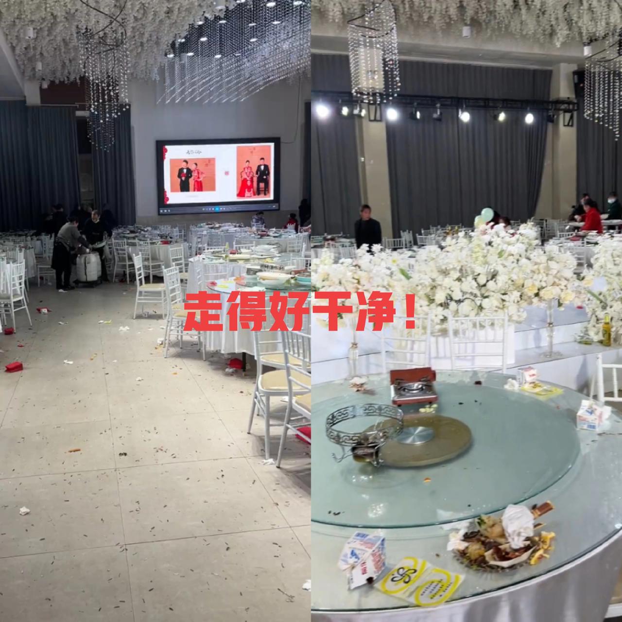 太离谱了！
山东一酒店婚礼现场，新娘精心换好敬酒服准备亮相，结果一出来，20多桌