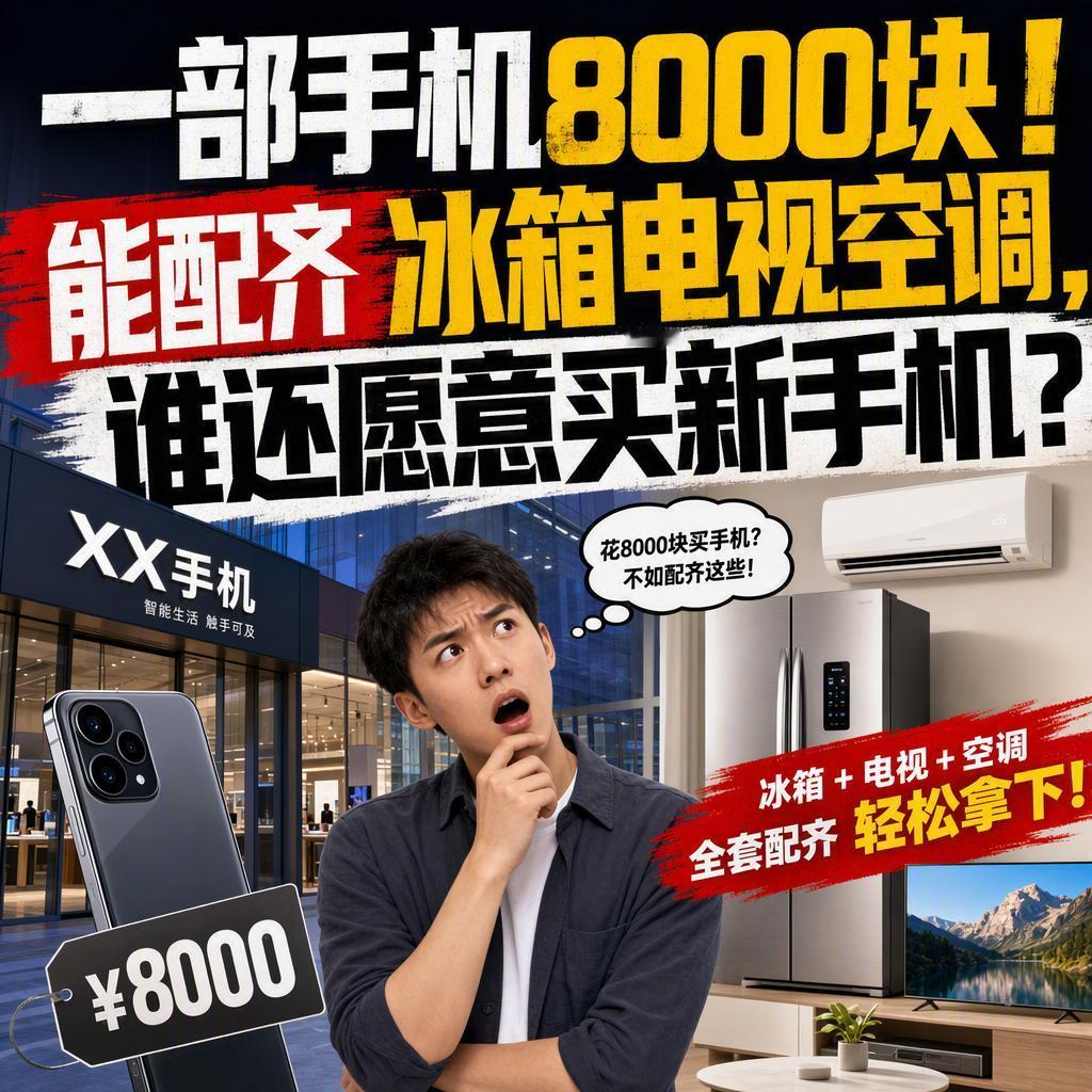 一部手机8000块！能配齐冰箱电视空调，谁还愿意买新手机？
先问大家一个问题：你