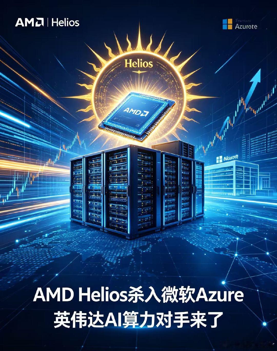 【微软Azure将引入AMD全新AI机架系统】 作为挑战英伟达在AI芯片市场主导