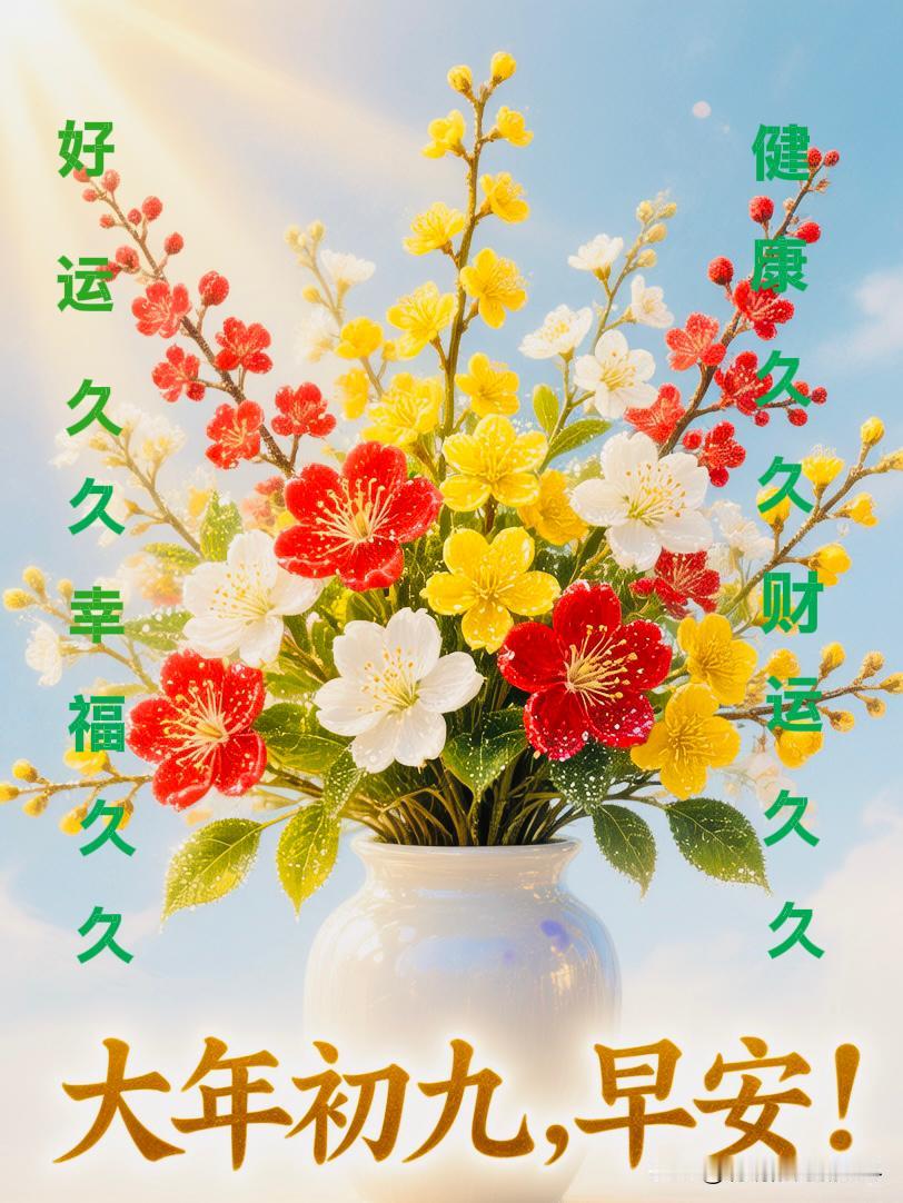 [微风]  🌹   ☀️   ☕️    🍷  [微风]
大年初九，
阳光铺