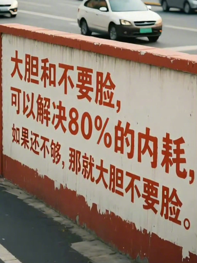 大胆和不要脸，可以解决80%的内耗。