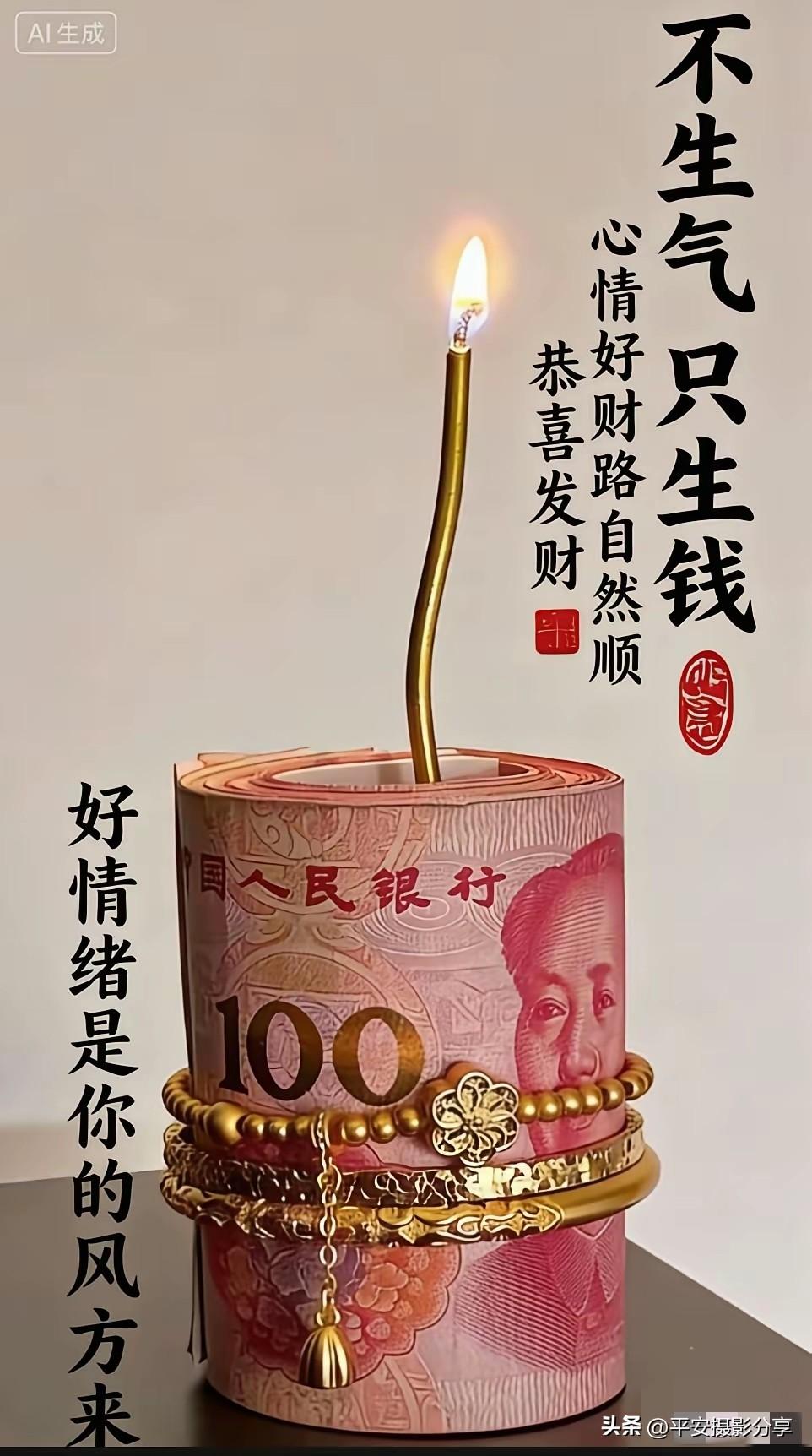 “招财进宝，财源滚滚来！”💰🔥💰招财祝福 财来财源滚滚至 财来八方来财 财