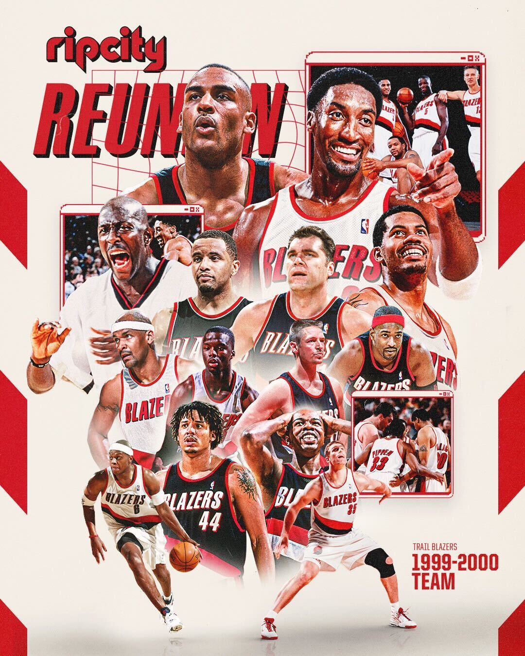 今天开拓者纪念99-00那支球队，当年的开拓者以囤积内线著称，围剿奥尼尔…现在开