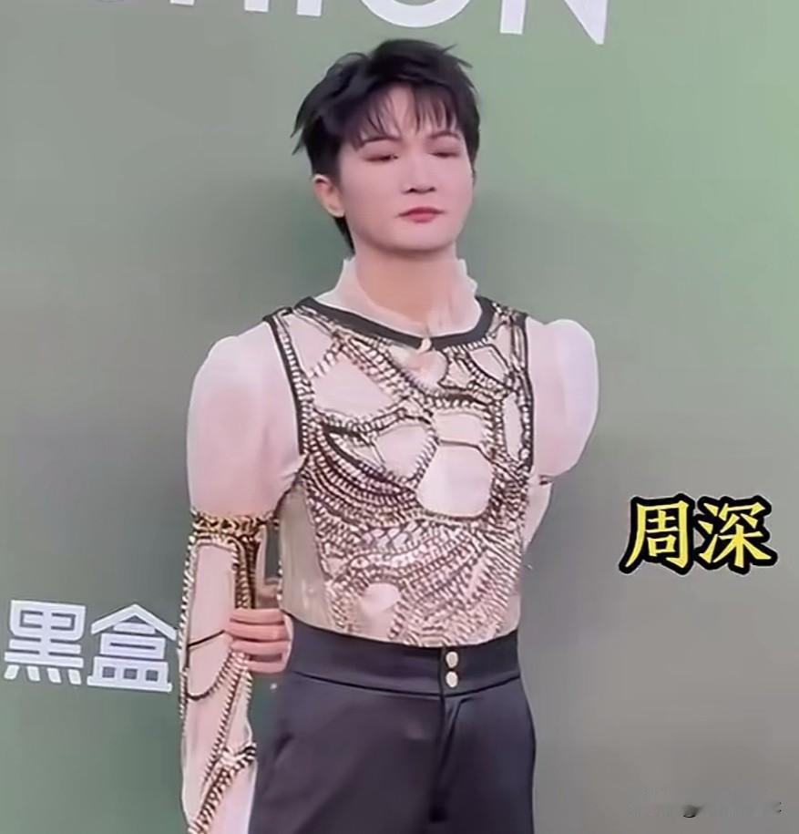 这是歌手周深近期的一张照片。不知为何，着实令我有些失望。如今的歌手们究竟怎么了？