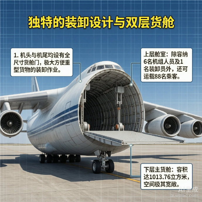 军事ai新视野 俄罗斯An-124“秃鹰”运输机An-124“秃鹰”（Condo