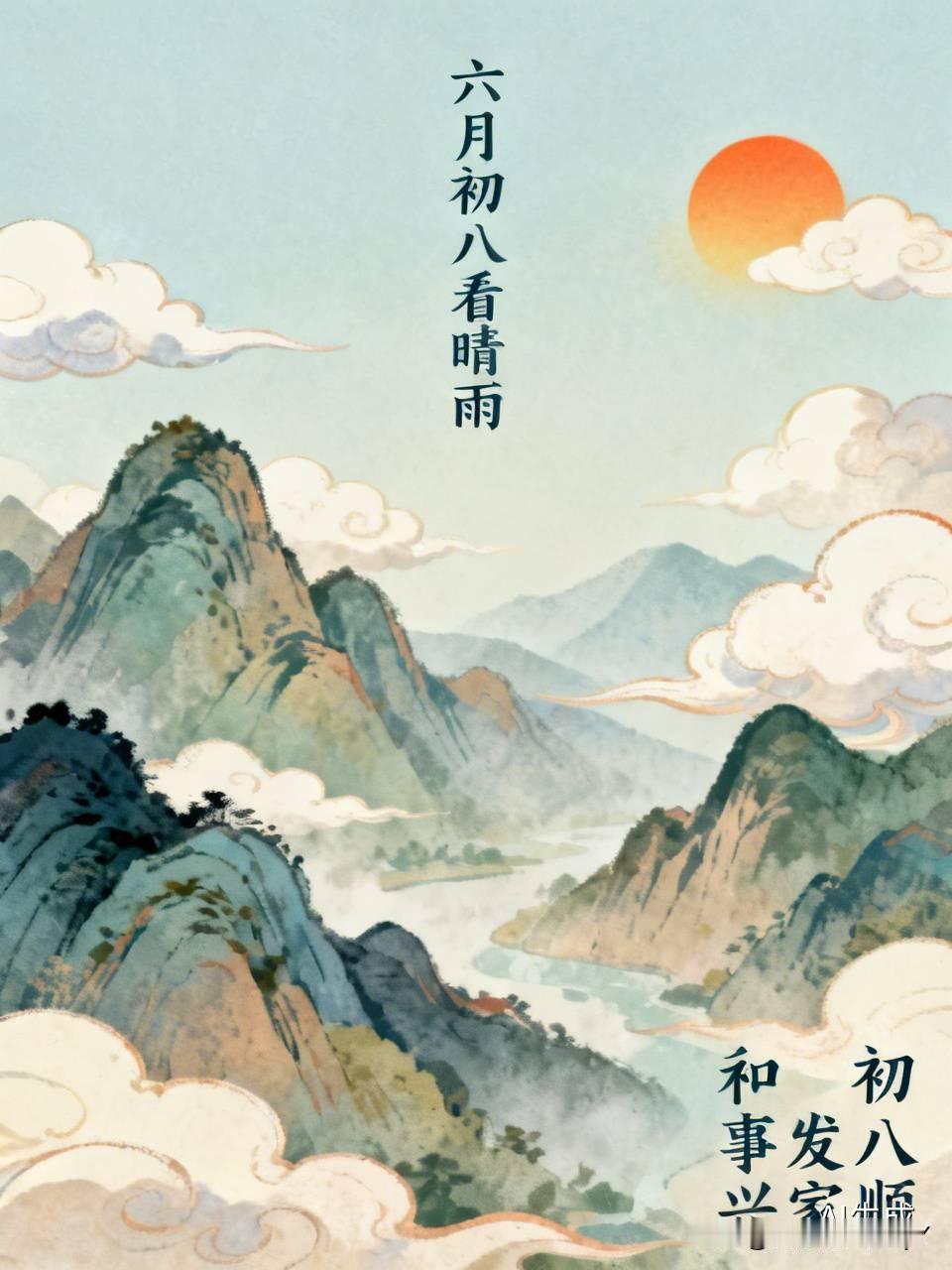 今天是六月初八民间俗语有
1. 发不发，六月瞅初八；秋收不秋收，全看六月八
释义