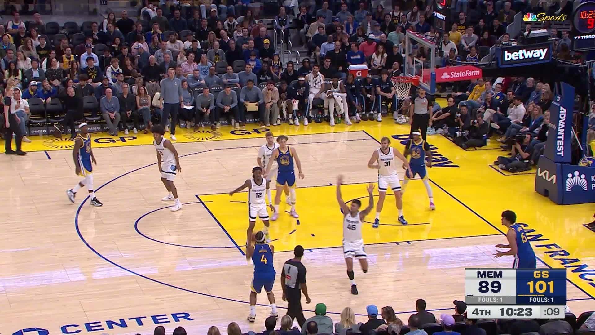 穆迪再中三分！灰熊vs勇士 ​​​