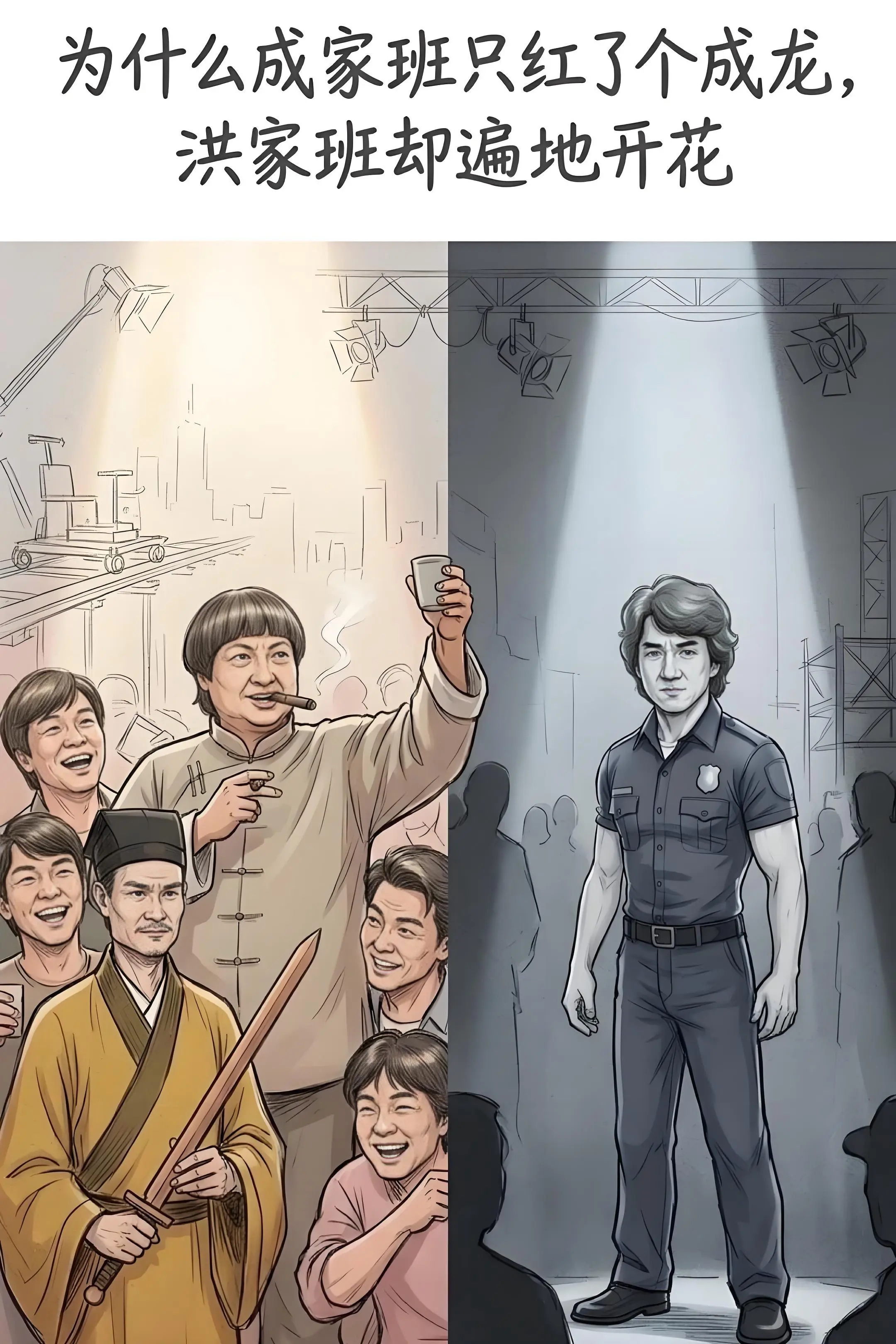 为什么成家班只红了个成龙，洪家班却遍地开。花