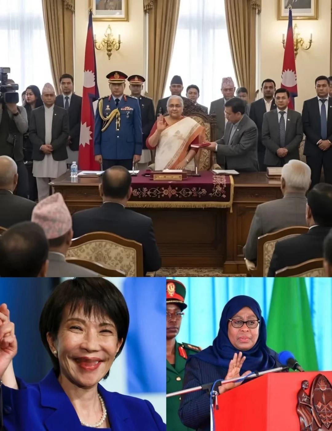 果然九紫离火，女性崛起时代
9月份尼泊尔历史上第一位女总理上任
10月份日本第一