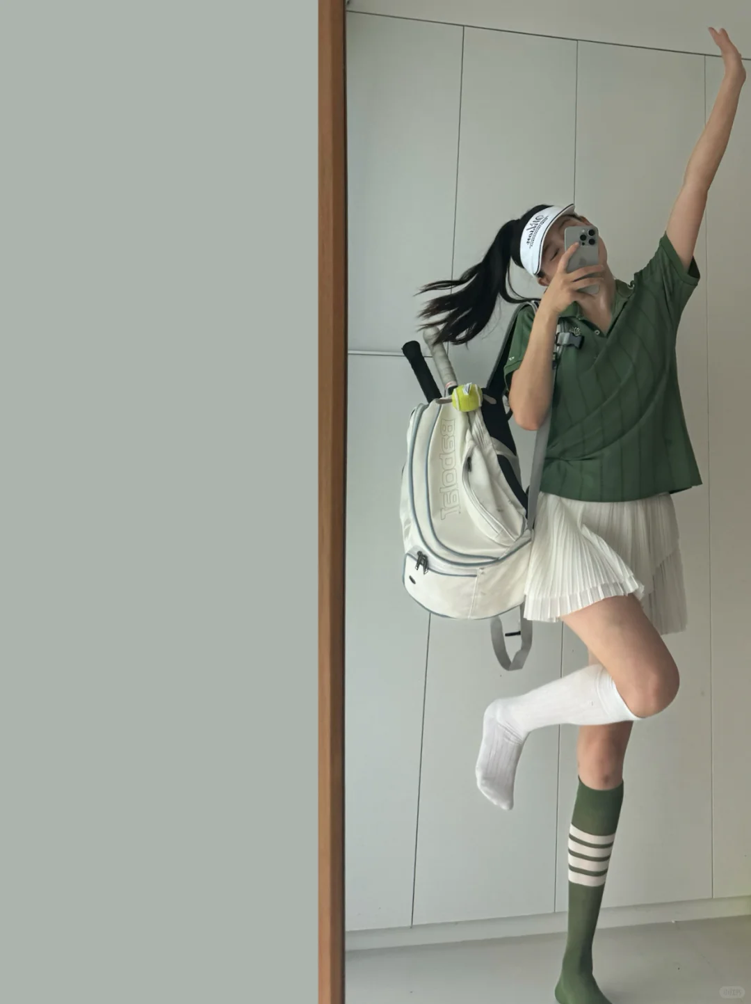 🌴🌴🌴打🎾就会无条件地偏爱绿色穿搭