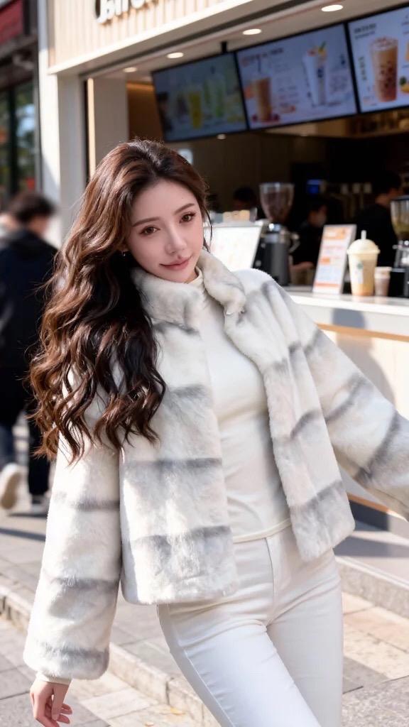 欧尼穿搭 外套穿搭 皮草穿搭 韩式穿搭 高级穿搭