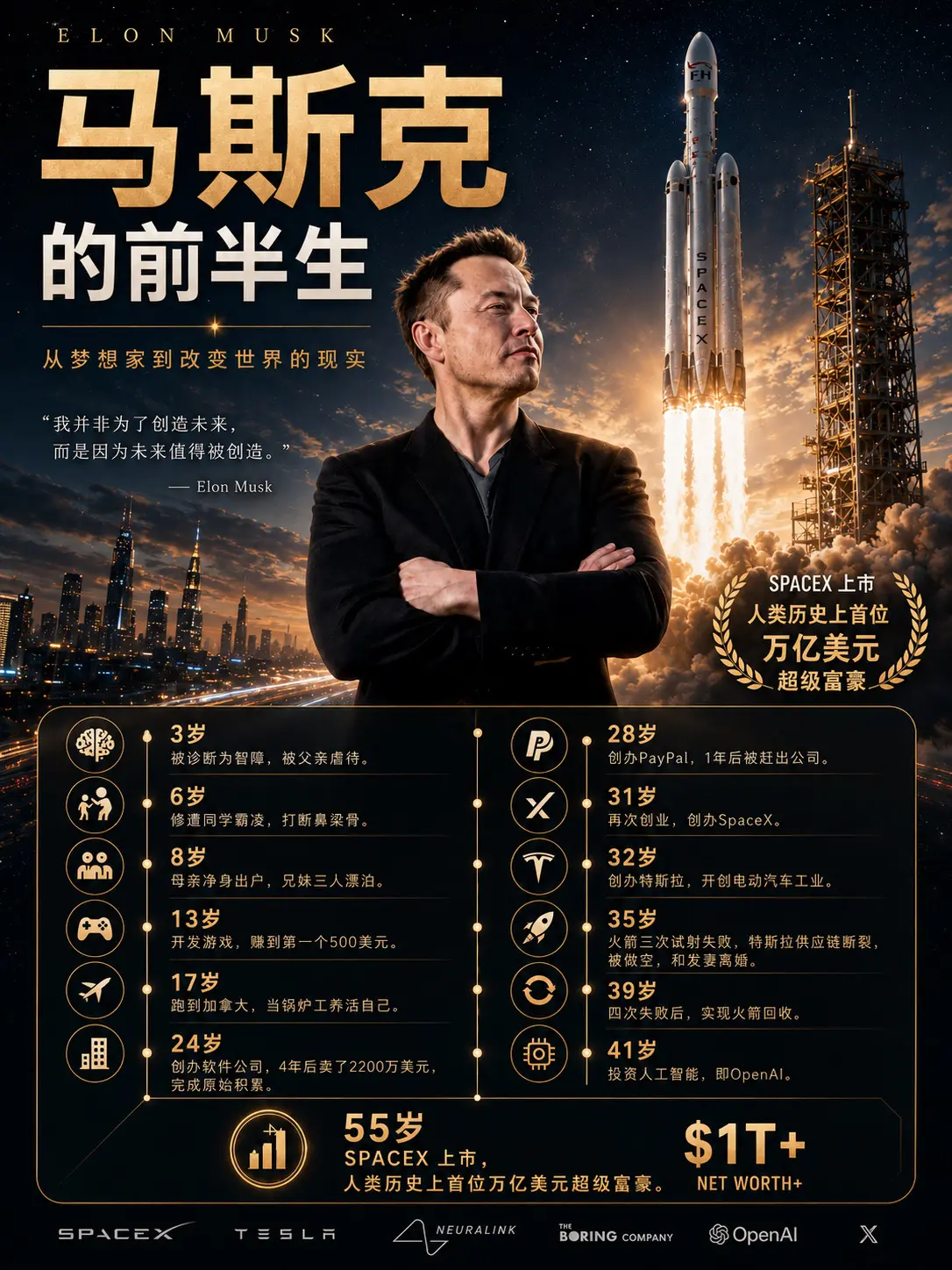 致敬马斯克！人类历史上首位万亿美元超级富豪