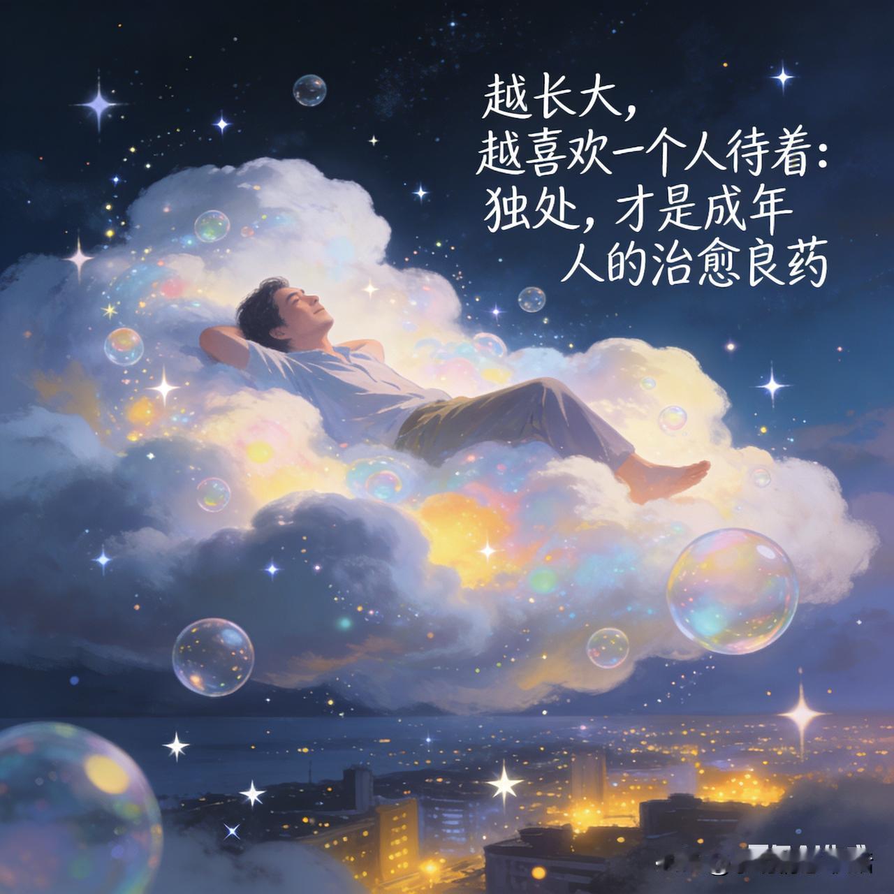 越成长，越钟情独处。独处，堪称成年人的治愈良方！
晚上十点，关掉手机群聊提示音，