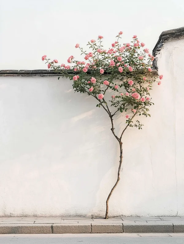 白墙花影