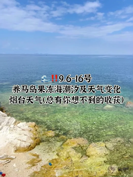 📍9.6-9.16号烟台养马岛果冻海潮汐及天气