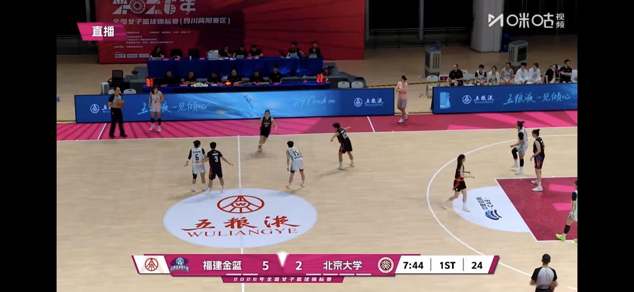 今天全国女篮锦标赛三场已结束，刚刚福建金篮女篮艰难的击败了北京大学女篮

比分是