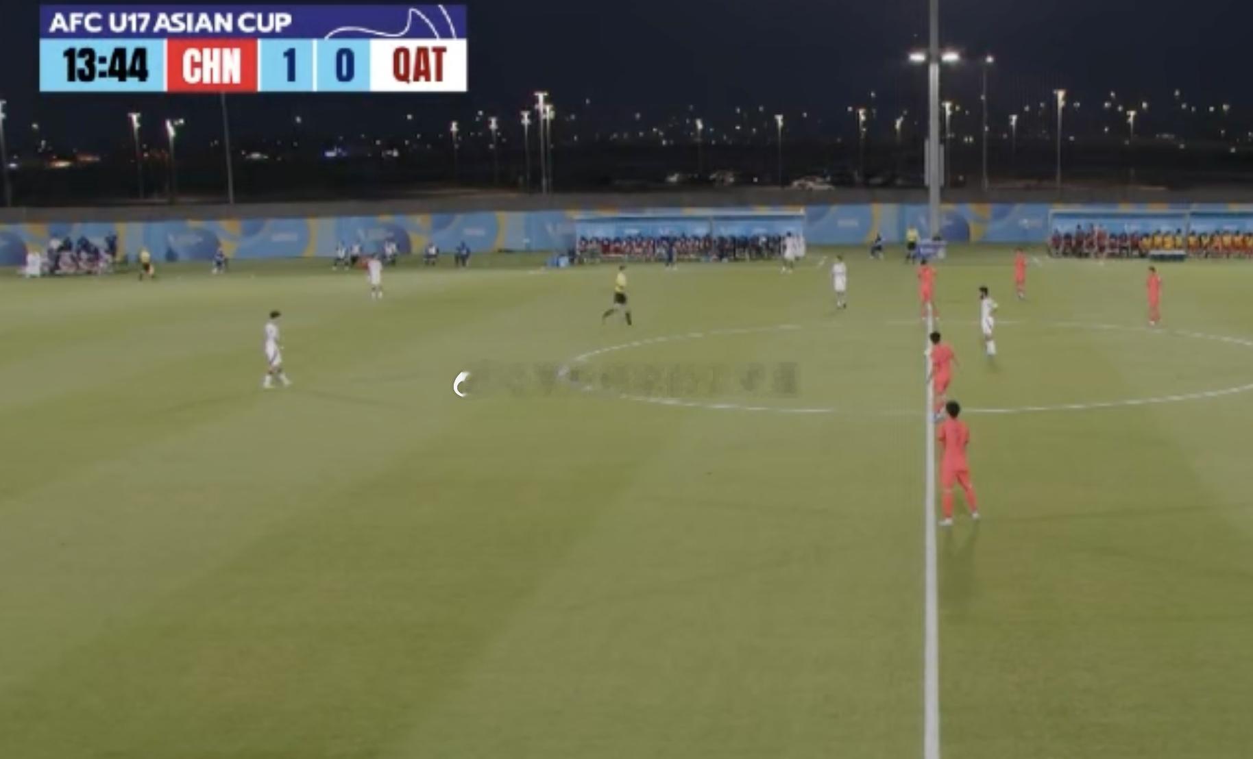 何思凡内切兜射破门，U17男足1-0领先卡塔尔 热点解读u17亚洲杯中超联赛
