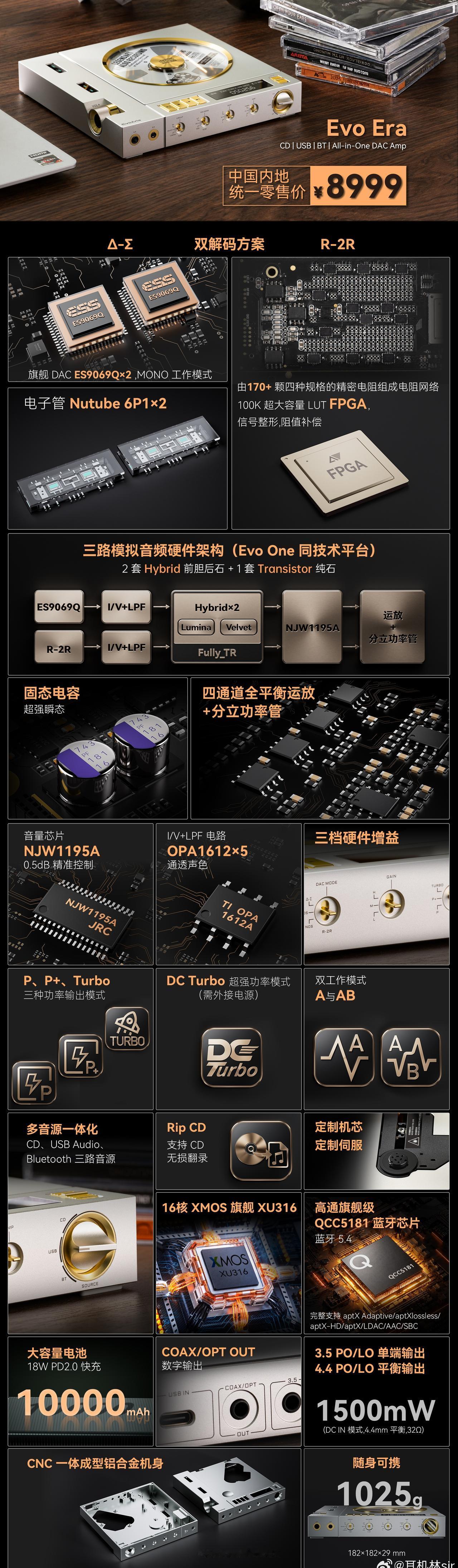 一图看懂Evo Era新品CD机，8999真的不贵，我之前一直觉得要卖五位数呢～