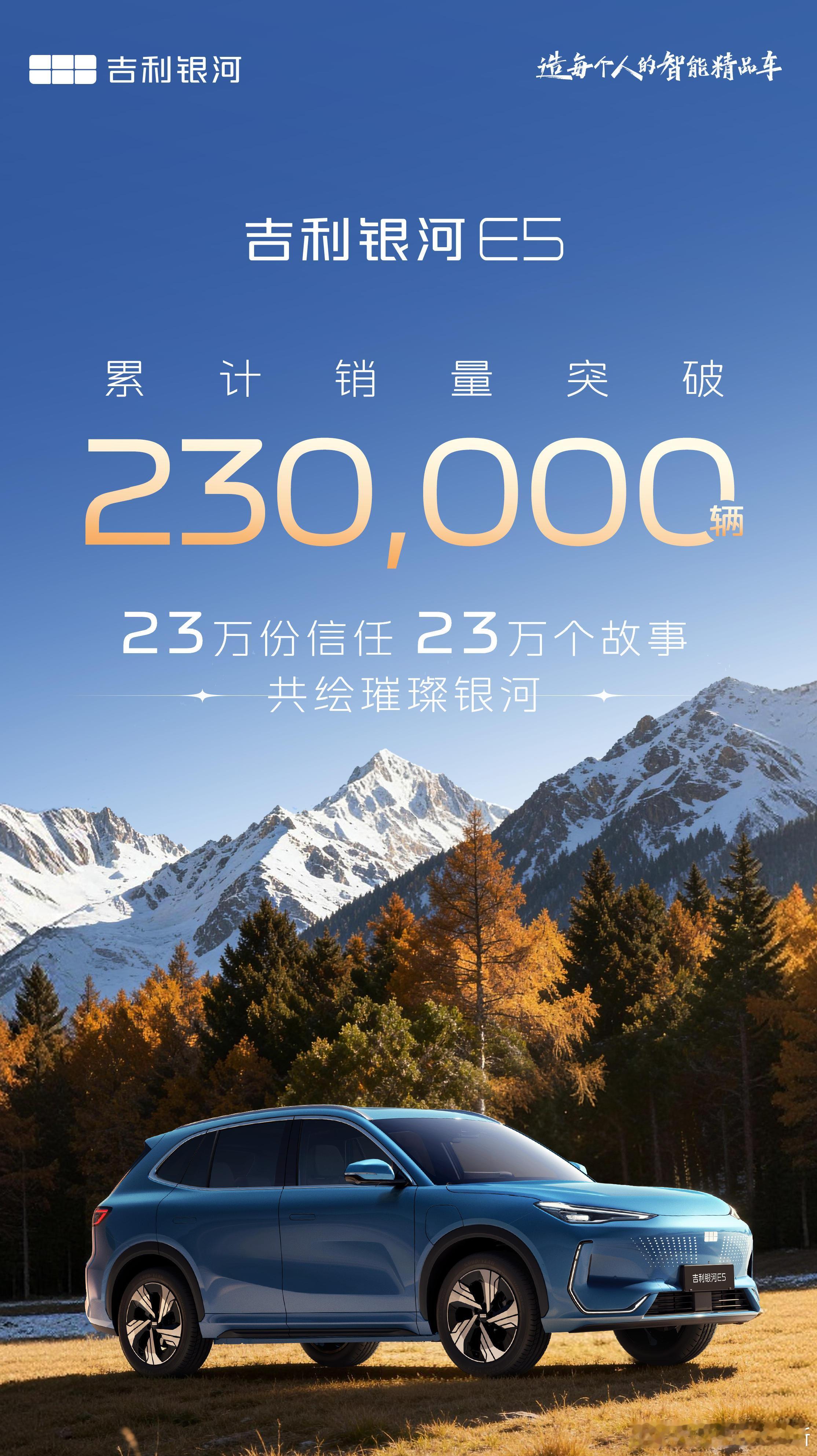 吉利银河 E5 累计销量突破 23 万辆第 23 万台的车主是中国短道速滑奥运冠