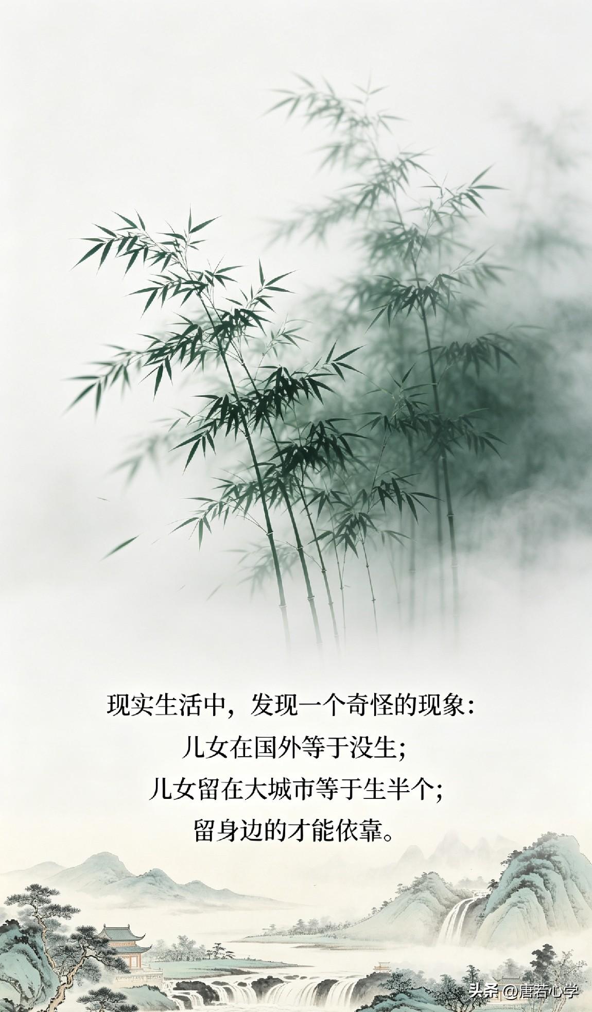现实生活中，发现一个奇怪的现象：儿女在国外等于没生；儿女留在大城市等于生半个；留