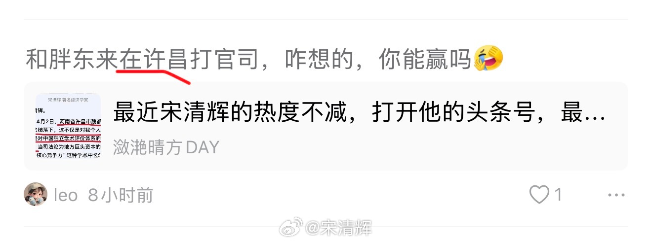 宋清辉案 和胖东来在许昌打官司，咋想的，你能赢吗于东来打压言论已无底线