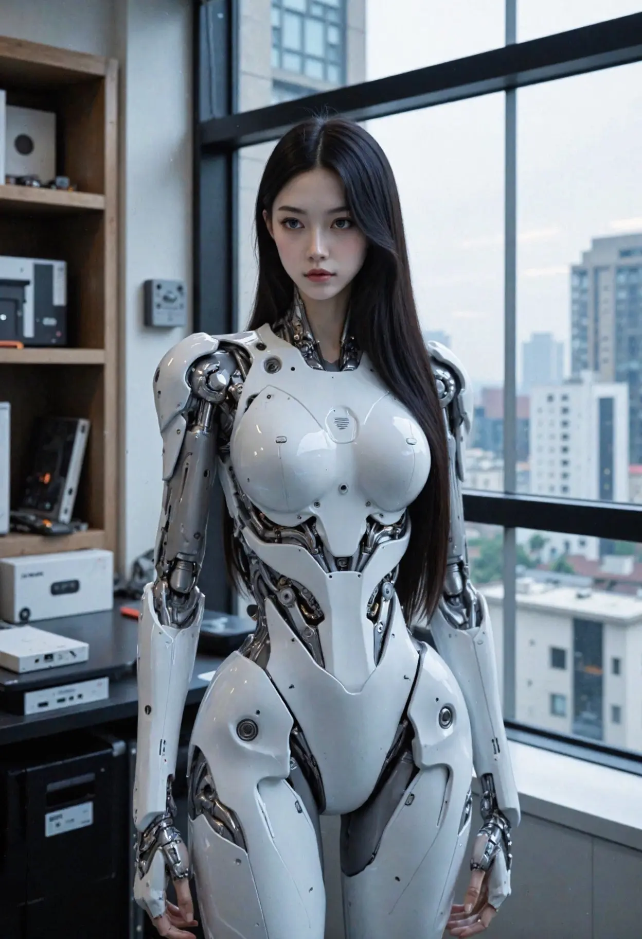 AI绘制的赛博大姐姐。