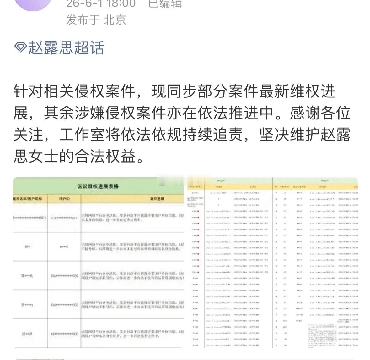 赵露思告了好多好多人啊，重点是这还只是部分…… 