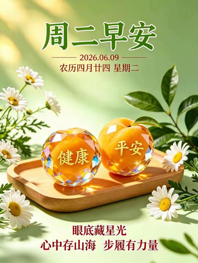 🌺2026./6.9.朝夕顺遂.万事相宜🌺

☘️☀️晴光照亮郊野，仲夏清风