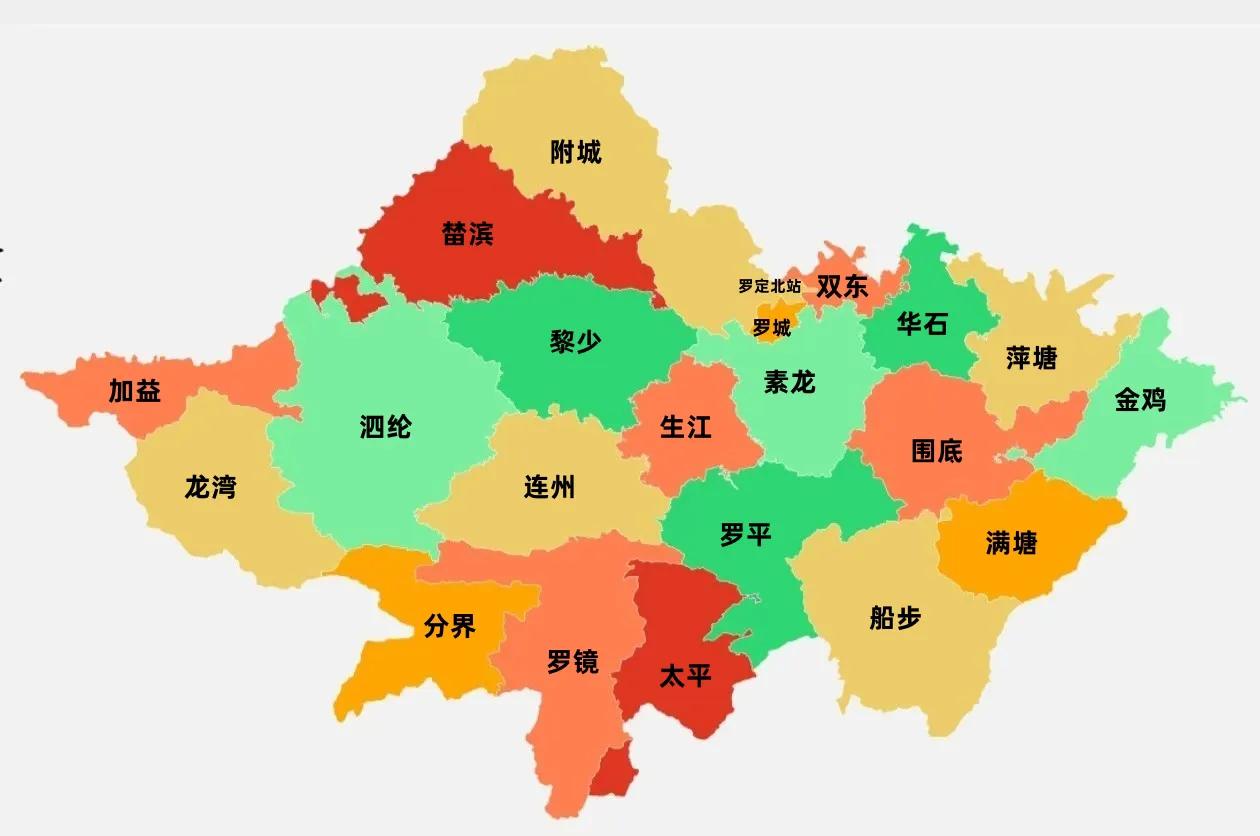 罗定市区本来就在全罗定市的北部，现在南珠高铁罗定北站还要设在市区北边，这个位置感