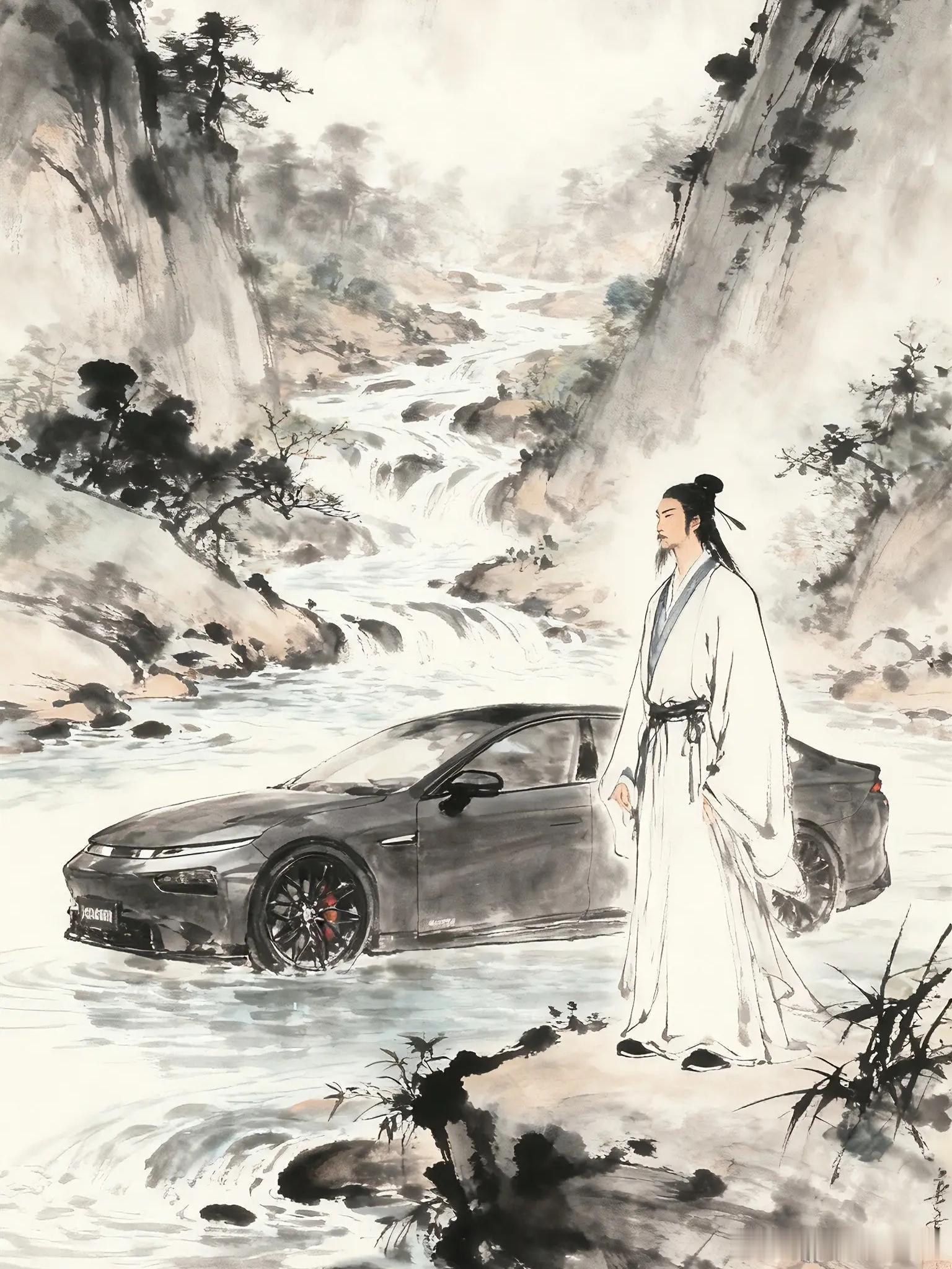 胖哥汽车频道[超话] 现在的AI有些过于...李白都开上P7了... 生活碎片我