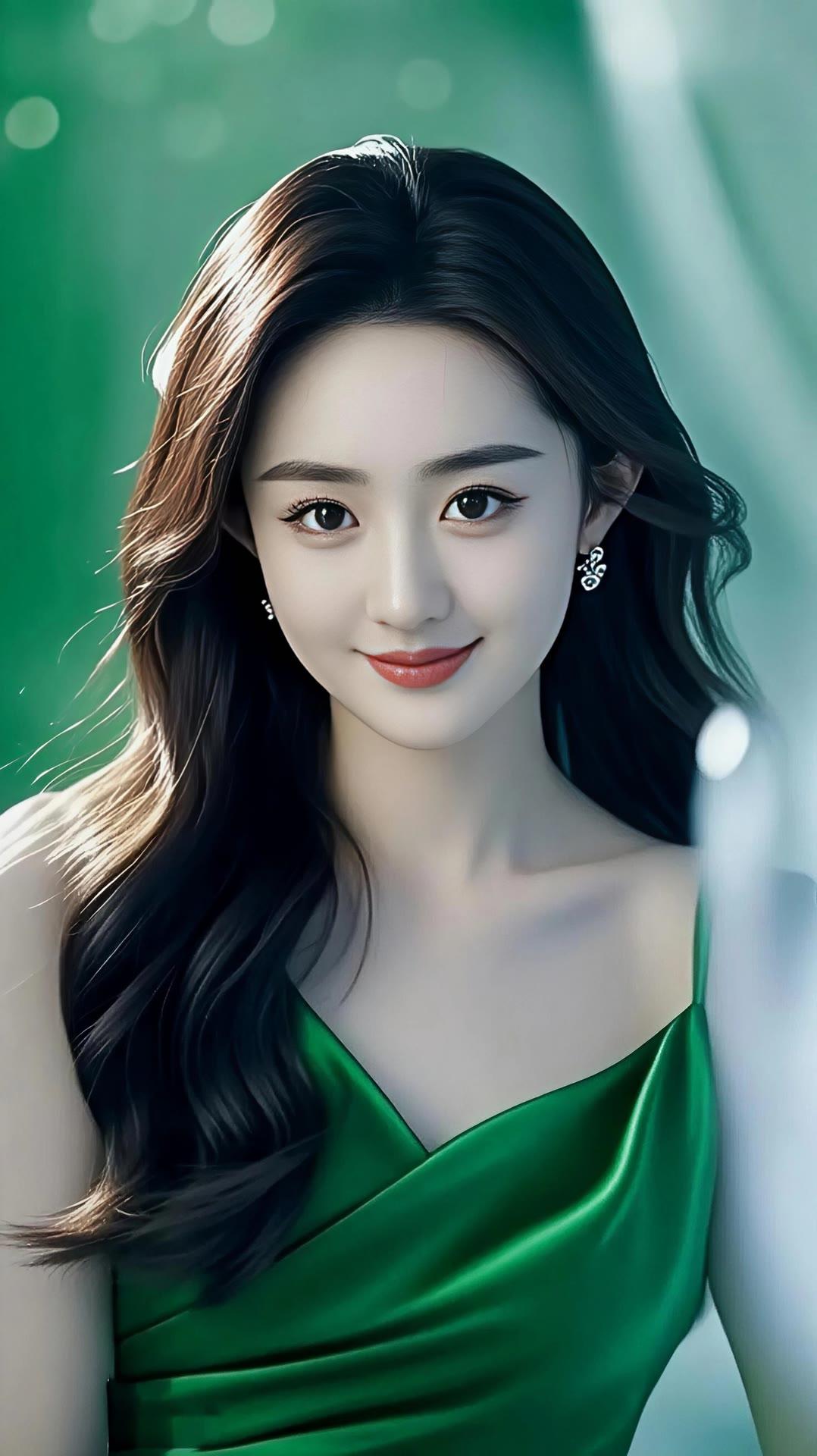 优雅绿裙少女，清新自然，散发迷人魅力！🌿✨