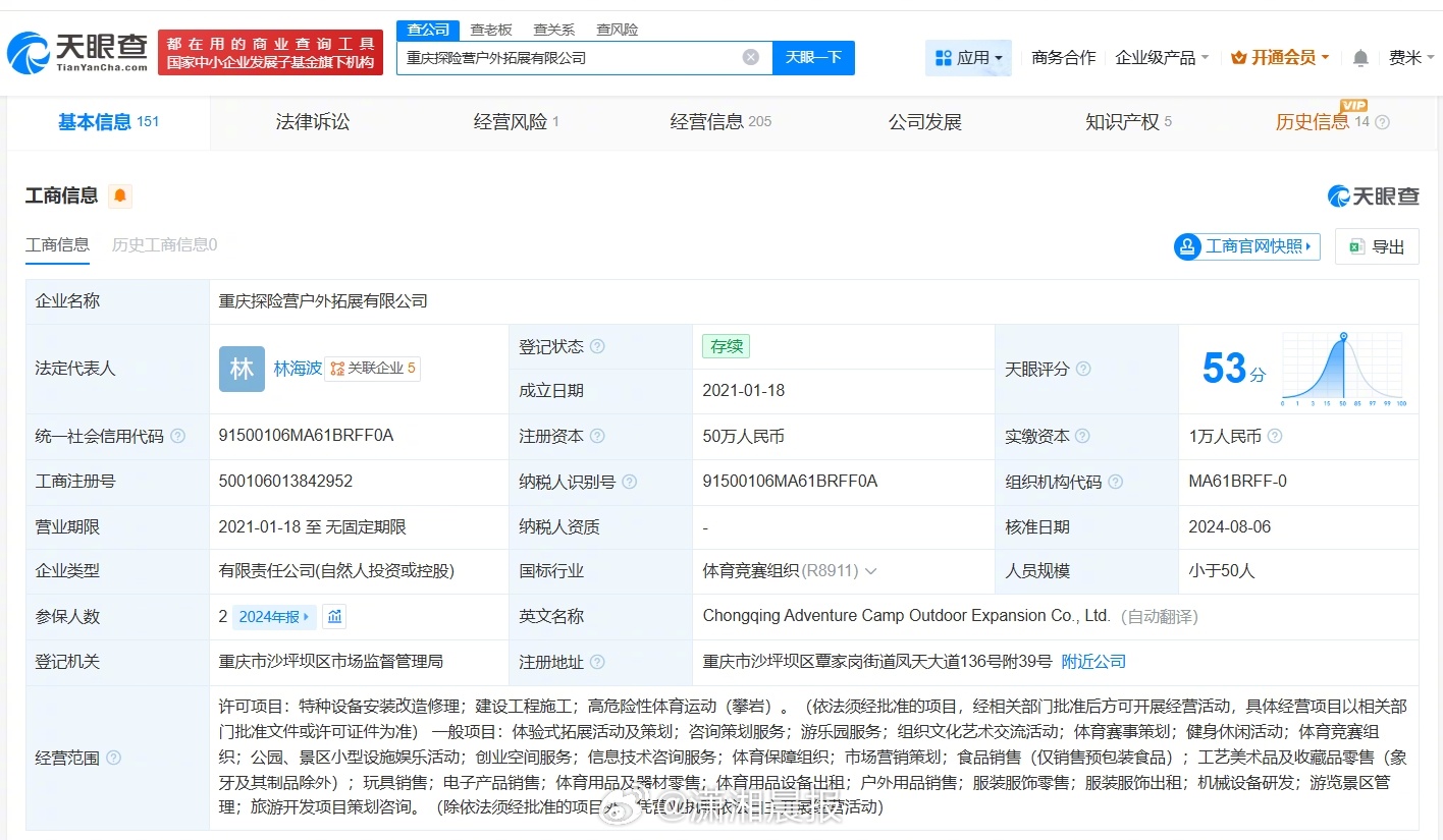 【#女子秋千坠亡事故涉事方经营异常#】#秋千坠亡事故涉事方被列为经营异常#天眼查