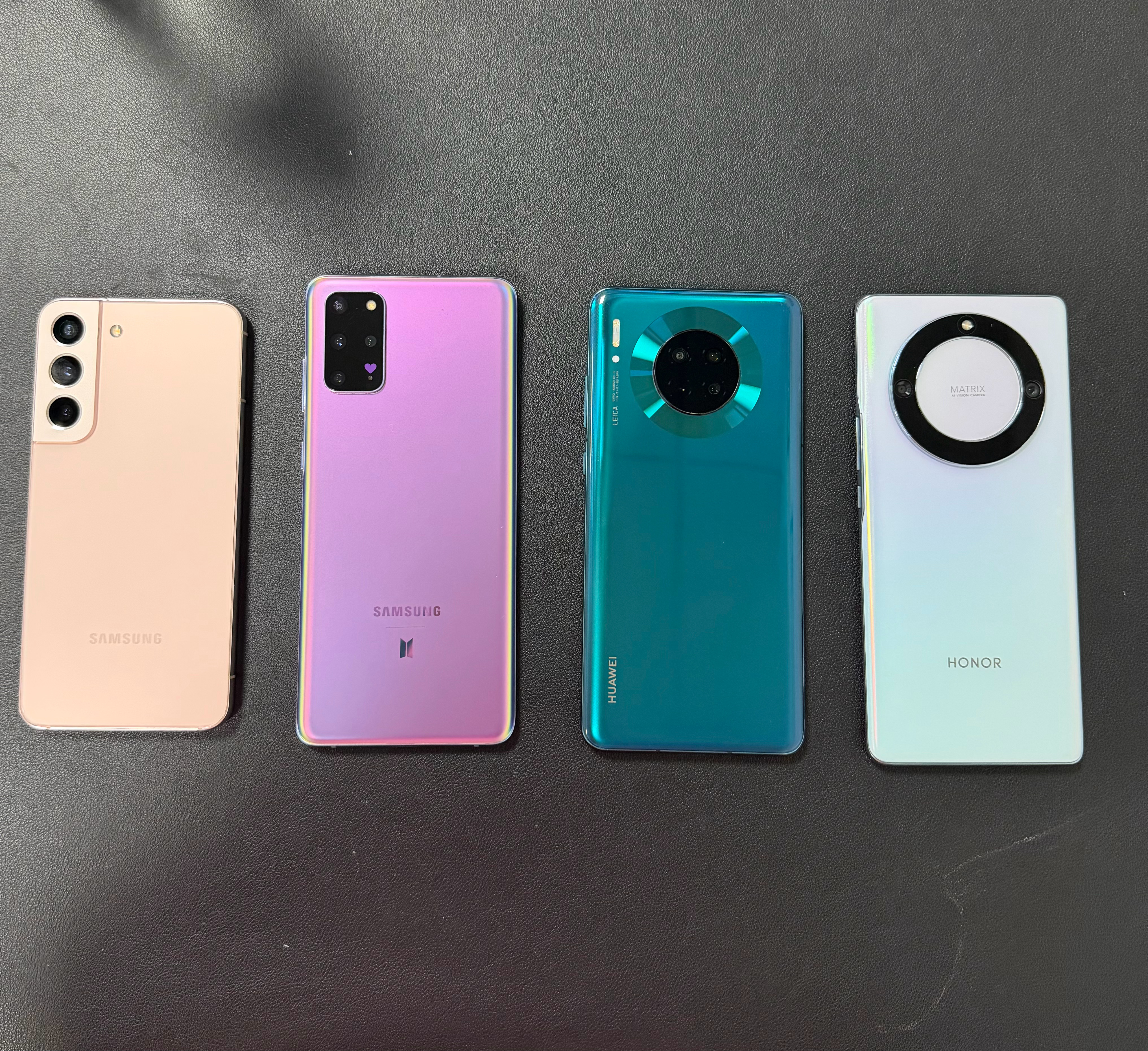 出几个精品备用机三星S20+ 12+128 紫三星S22 8+128 粉色荣耀X