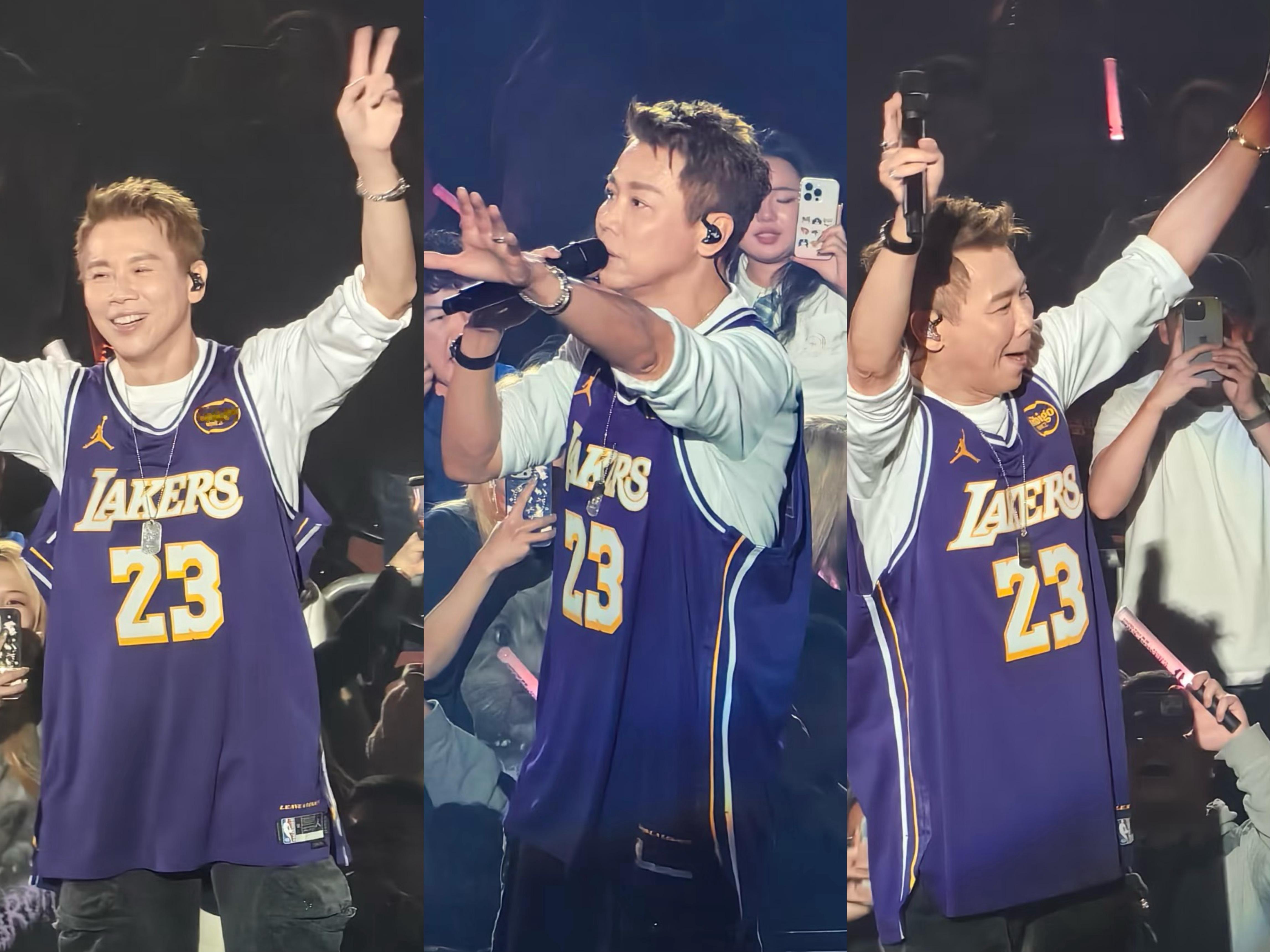 近日，56岁的华语歌手 在洛杉矶举办了自己的演唱会，期间他身着詹姆斯球衣演唱了自